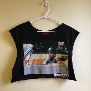 Black cropped Urban Outfitters graphic t shirt
